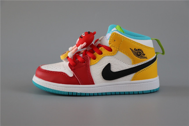 Youth Running Weapon Air Jordan 1 Red/White/Yellow Shoes 0107 Youth Running Weapon Air Jordan 1 Red/White/Yellow Shoes 0107